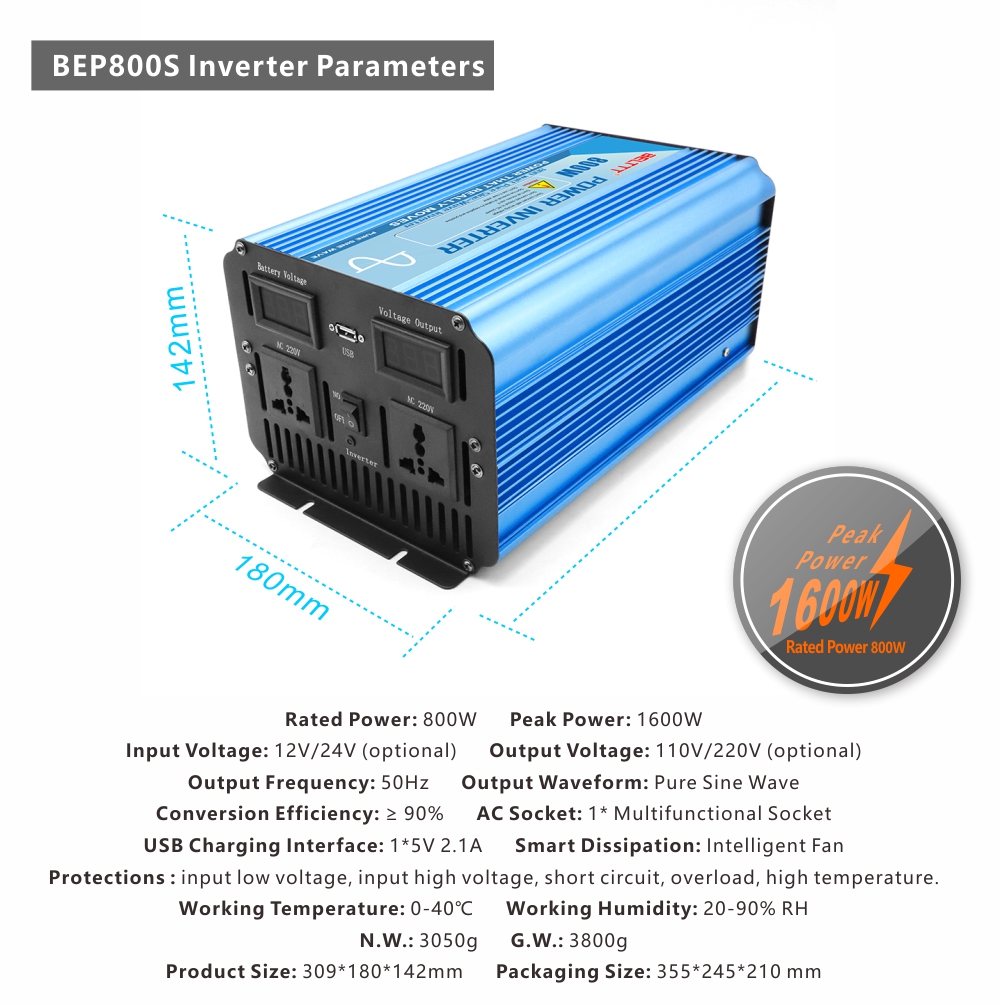 BELTTT 800W pure sine wave inverter